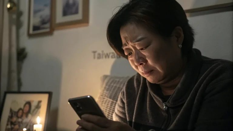 A Grieving Taiwanese Person Sitting Alone In A Dim